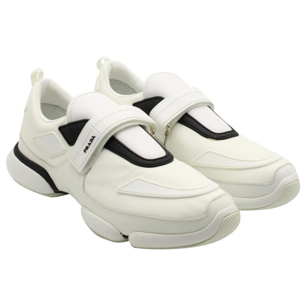 PRADA MEN'S CLOUDBUST SNEAKERS IN WHITE LEATHER - 10 UK (New in Box)